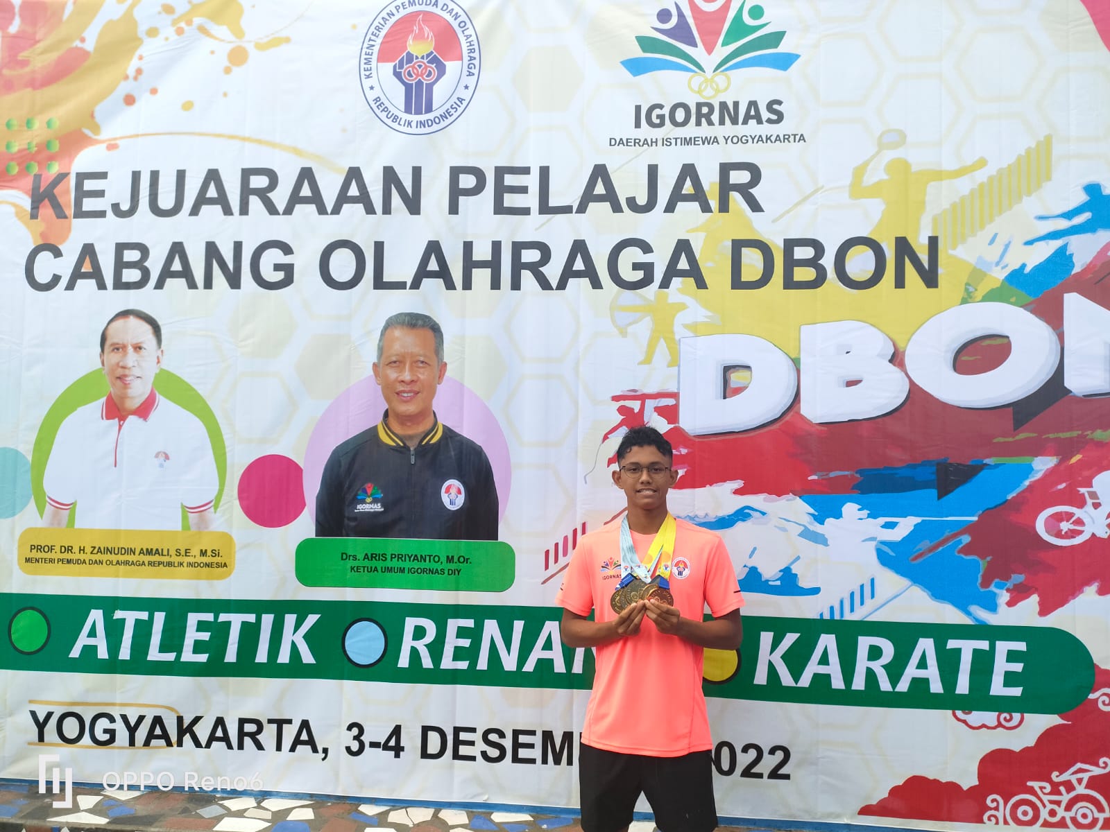 Juara 1 50 m Gaya Bebas, Juara 1 50 m Gaya Kupu-Kupu, Juara 1 50 m Gaya Dada, Juara 1 100 m Gaya Dada dan Juara 3 4×50 m Estafet Bebas Putra