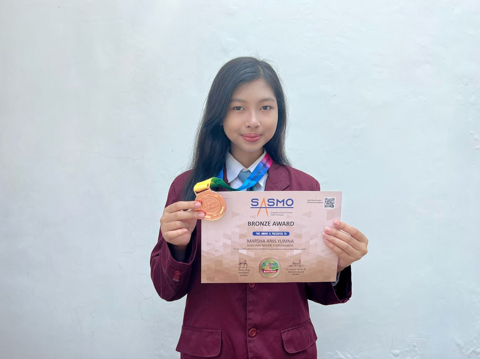 Bronze Medal Singapore and Asian Schools Math Olympiad 2023