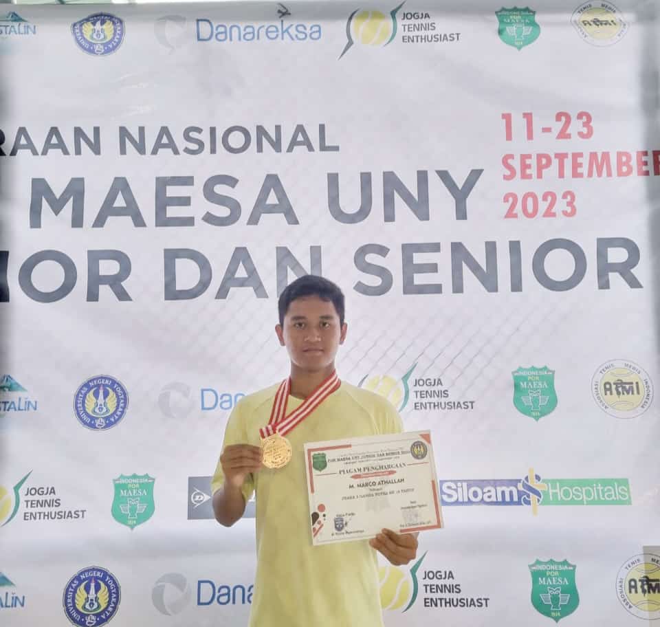 Medali Perunggu Ganda Putra KU 16 Tahun Kejuaraan Nasional Tenis Junior POR MAESA UNY 2023
