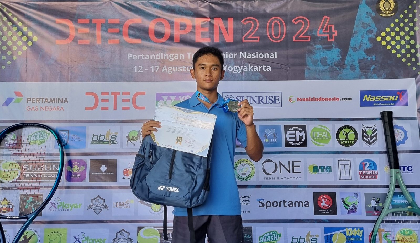 Juara 2 Ganda Putra KU 18 Tenis Lapangan Detec Open 2024