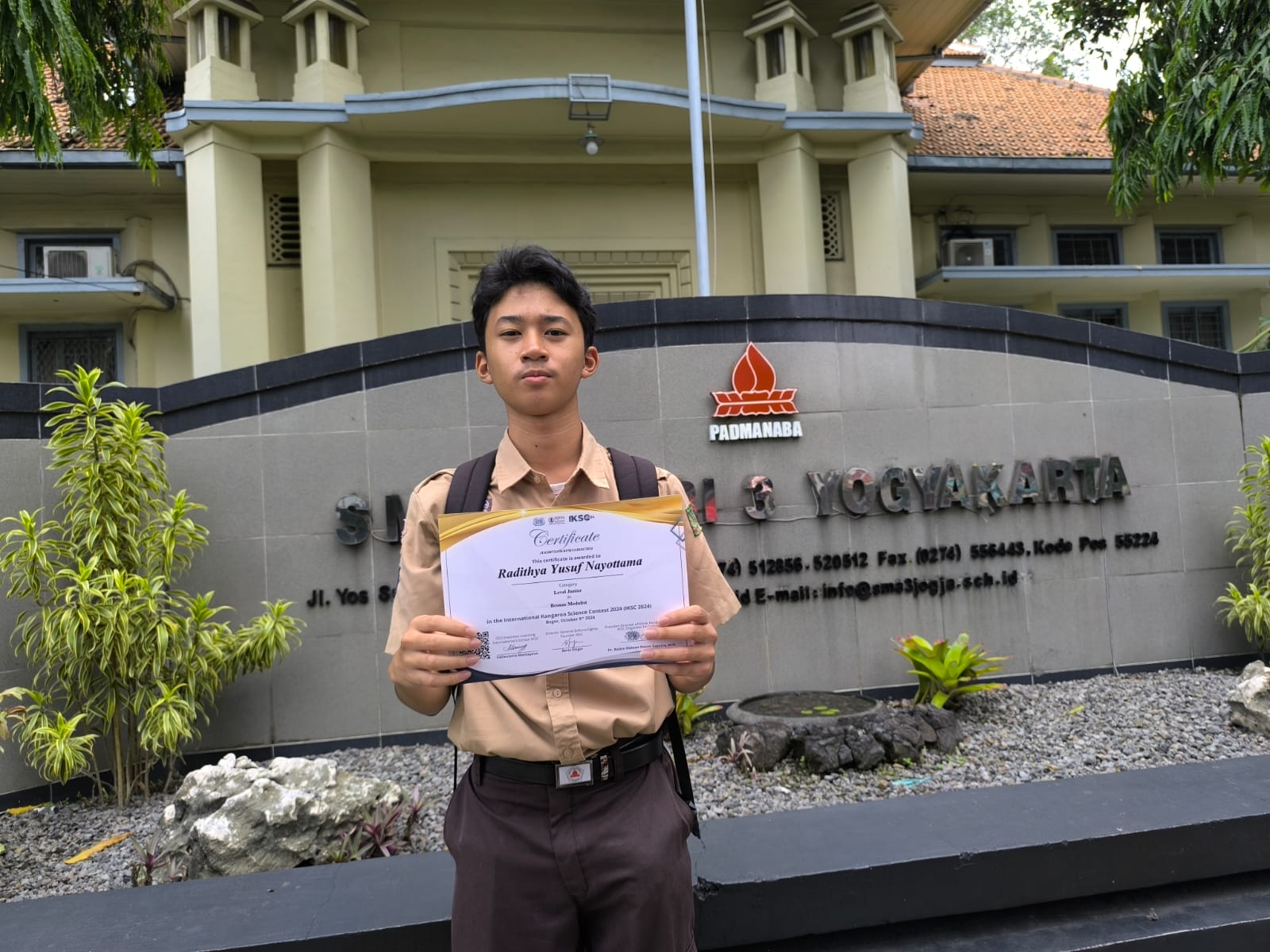 Bronze Medalist International Kangaroo Science Olympiad 2024 level junior