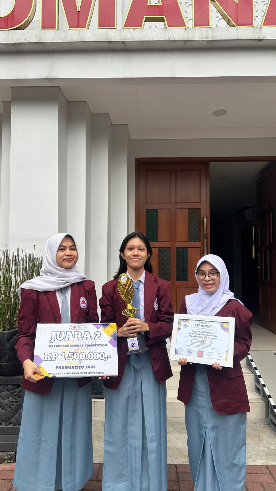 1st Runner Up SCIENCE OLYMPIAD COMPETITION PHARMACITO 2025