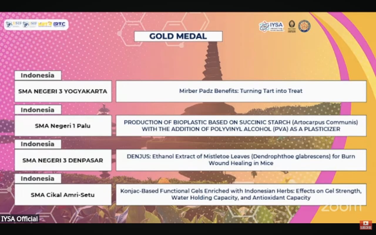 Medali Emas ISIF Bidang Life Science