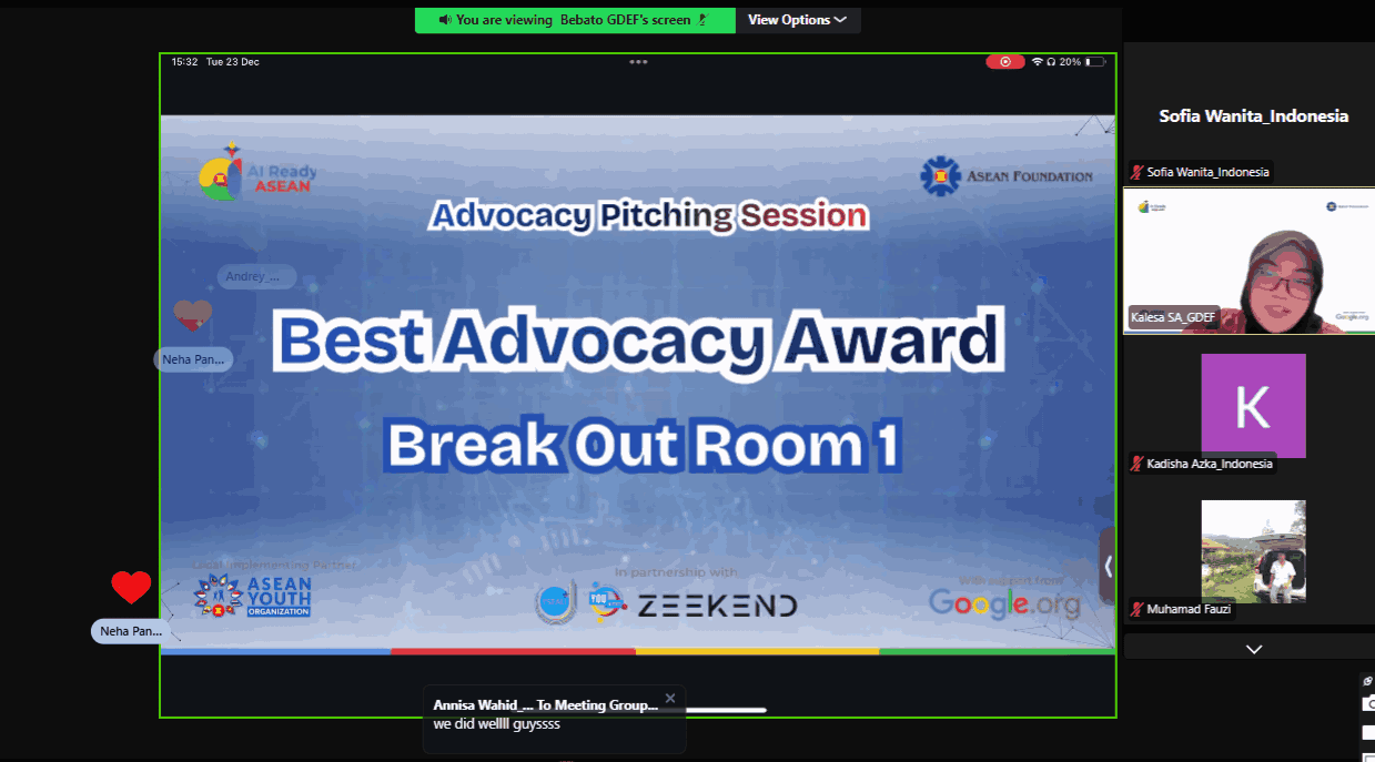 Best Advocacy at Youth Roundtable Global Digital Exchange Forum