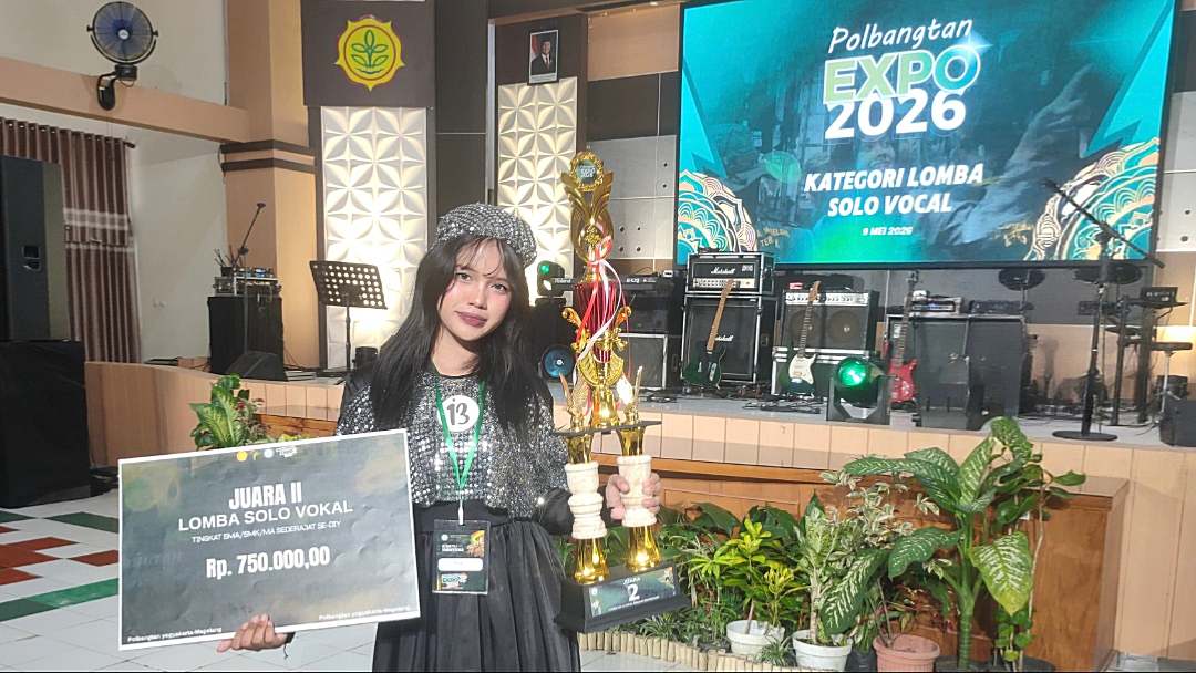 Juara II Lomba Solo Vocal Tingkat SMA/SMK/MA se DIY dalam ajang POLBANGTAN EXPO 2026