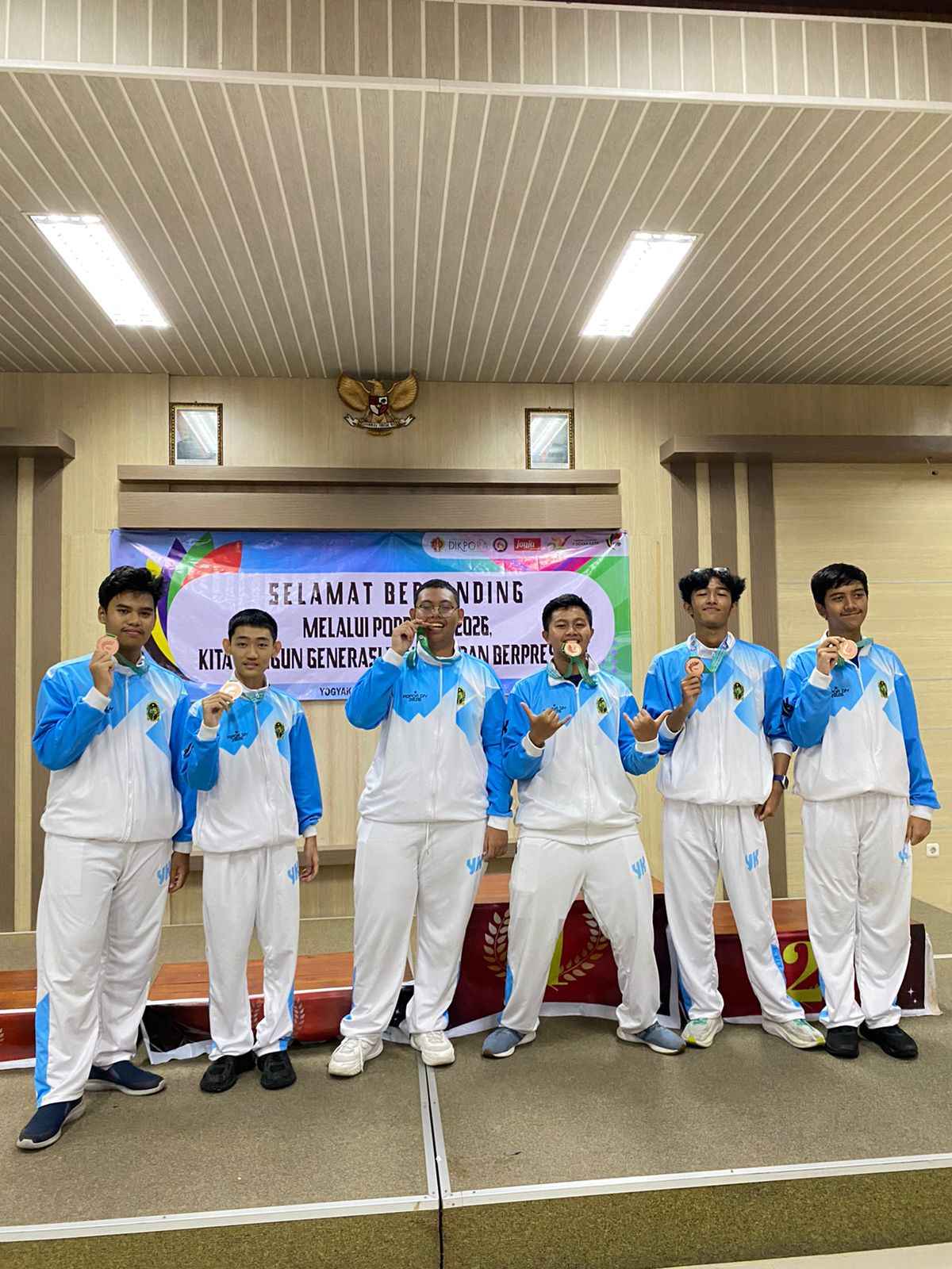 Medali perunggu POPDA DIY 2026 Cabor Bridge Beregu Putra