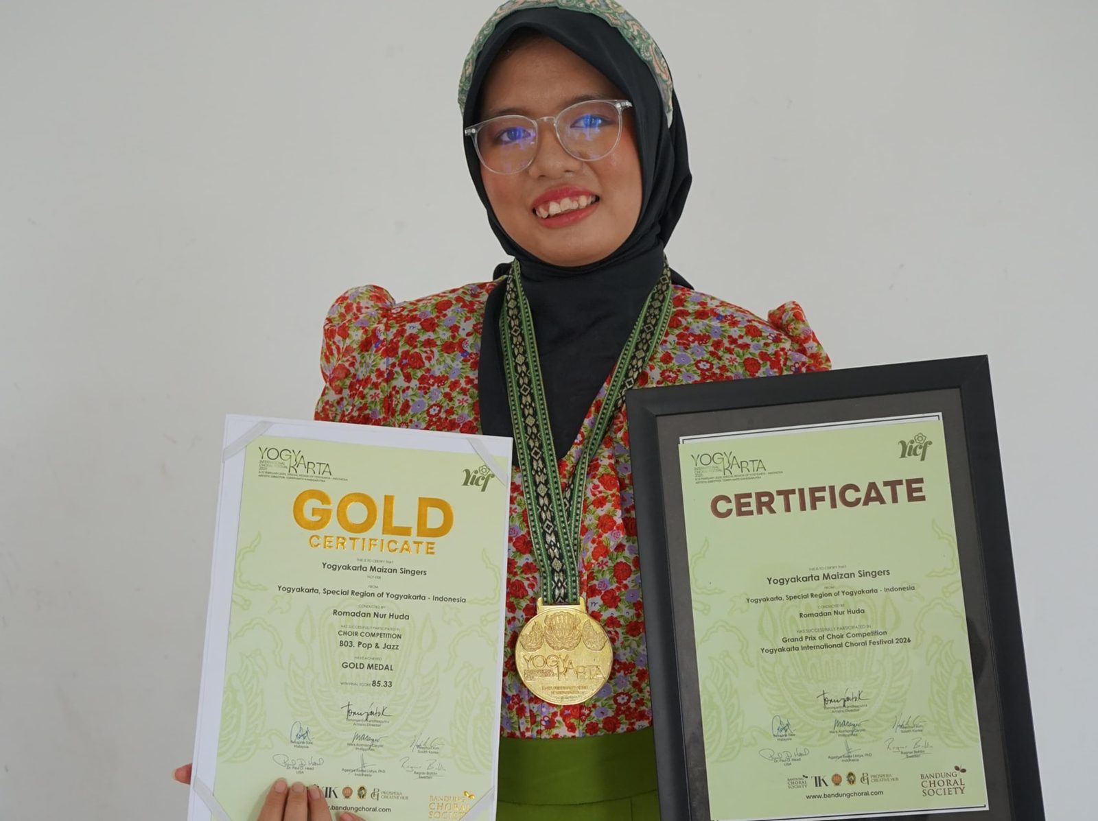 Gold Medal Pop and Jazz Category in Yogyakarta Internasional Choral Festival