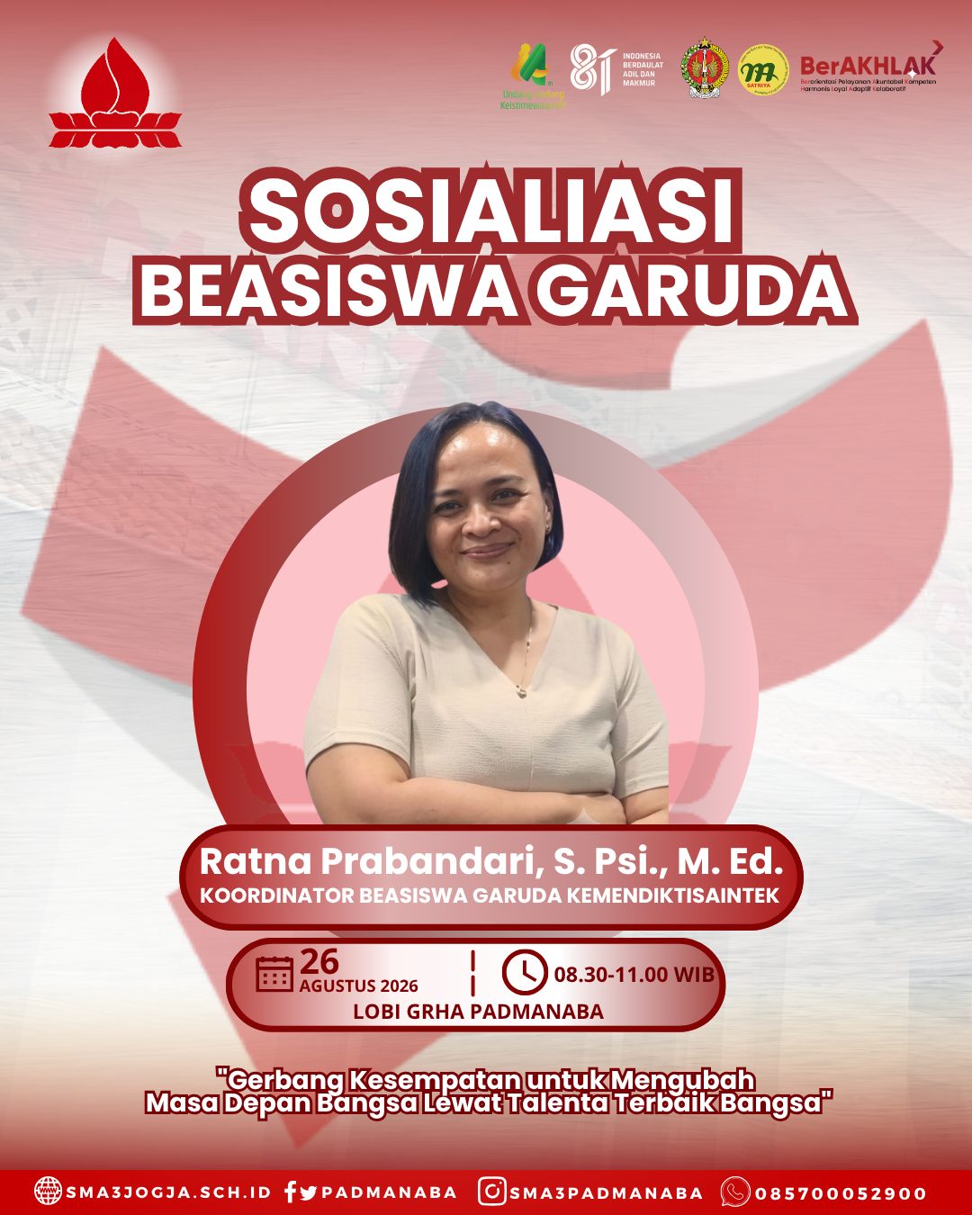 Bekali Siswa Kelas XII, SMA Negeri 3 Yogyakarta Gelar Sosialisasi Beasiswa Garuda