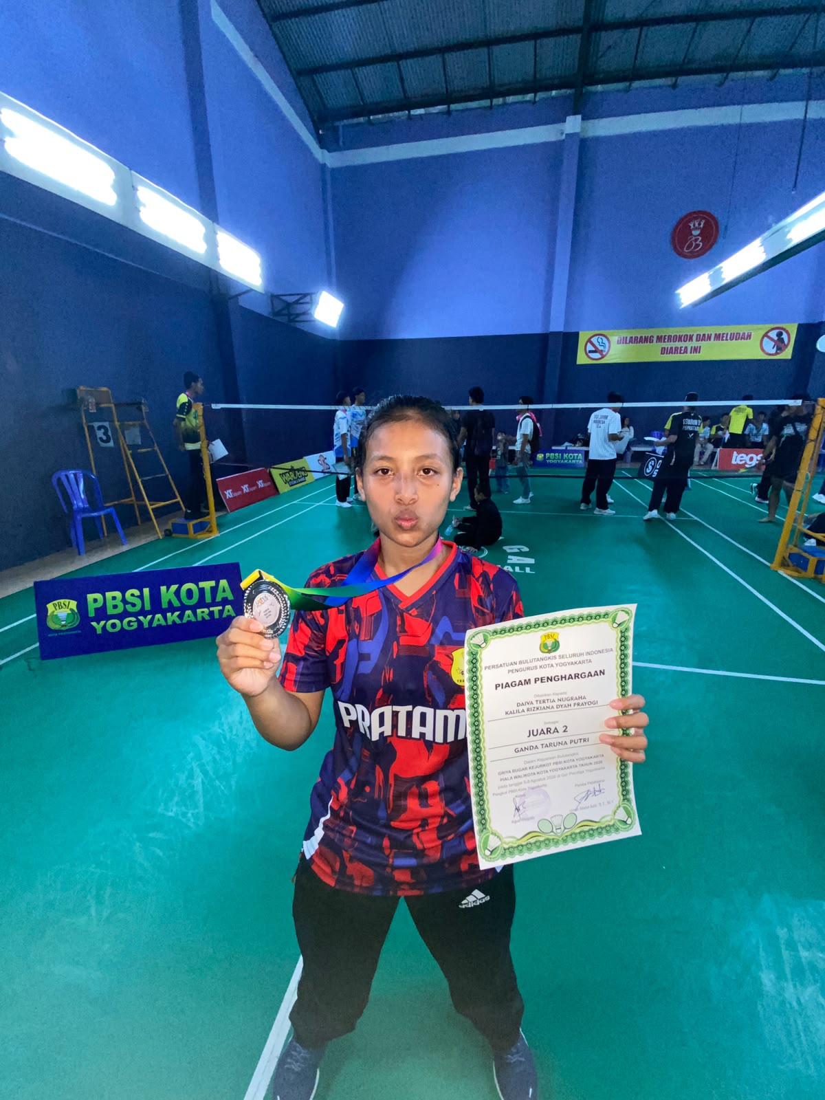 Juara 2 Ganda Taruna Putri pada ajang Kejurkot PBSI Kota Yogyakarta 2026